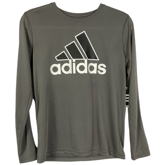 adidas Other - Adidas Boys Long Sleeve T-Shirt 10/12 Black Badge of Sport Logo NWT